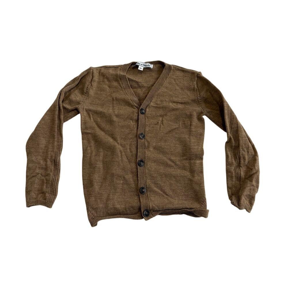 Tartine et Chocolat Button Up Sweater Tan Size 6A Casual Knit 100% Wool